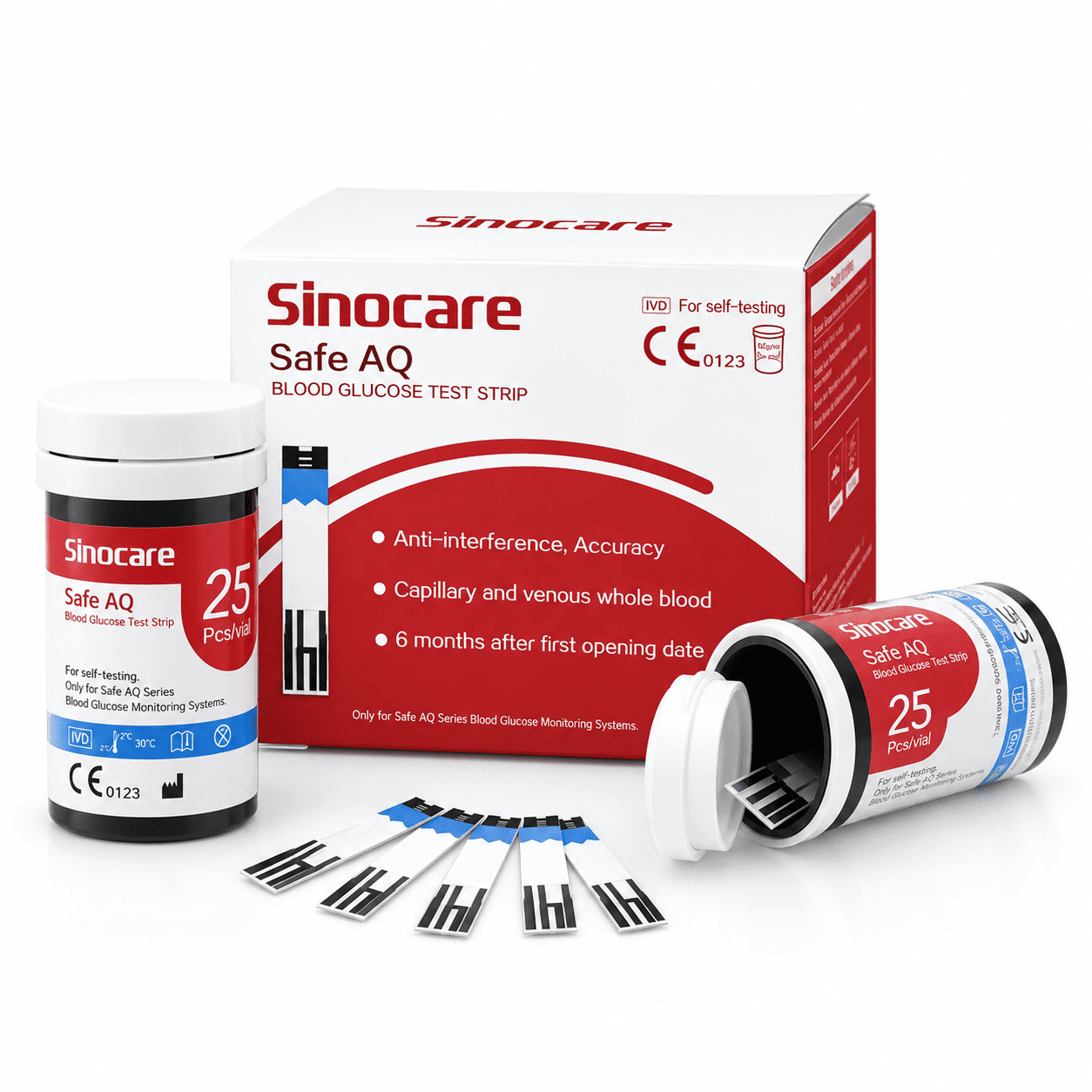 Tiras Reactivas para Glucómetro Sinocare Safe AQ Voice x50 Unidades