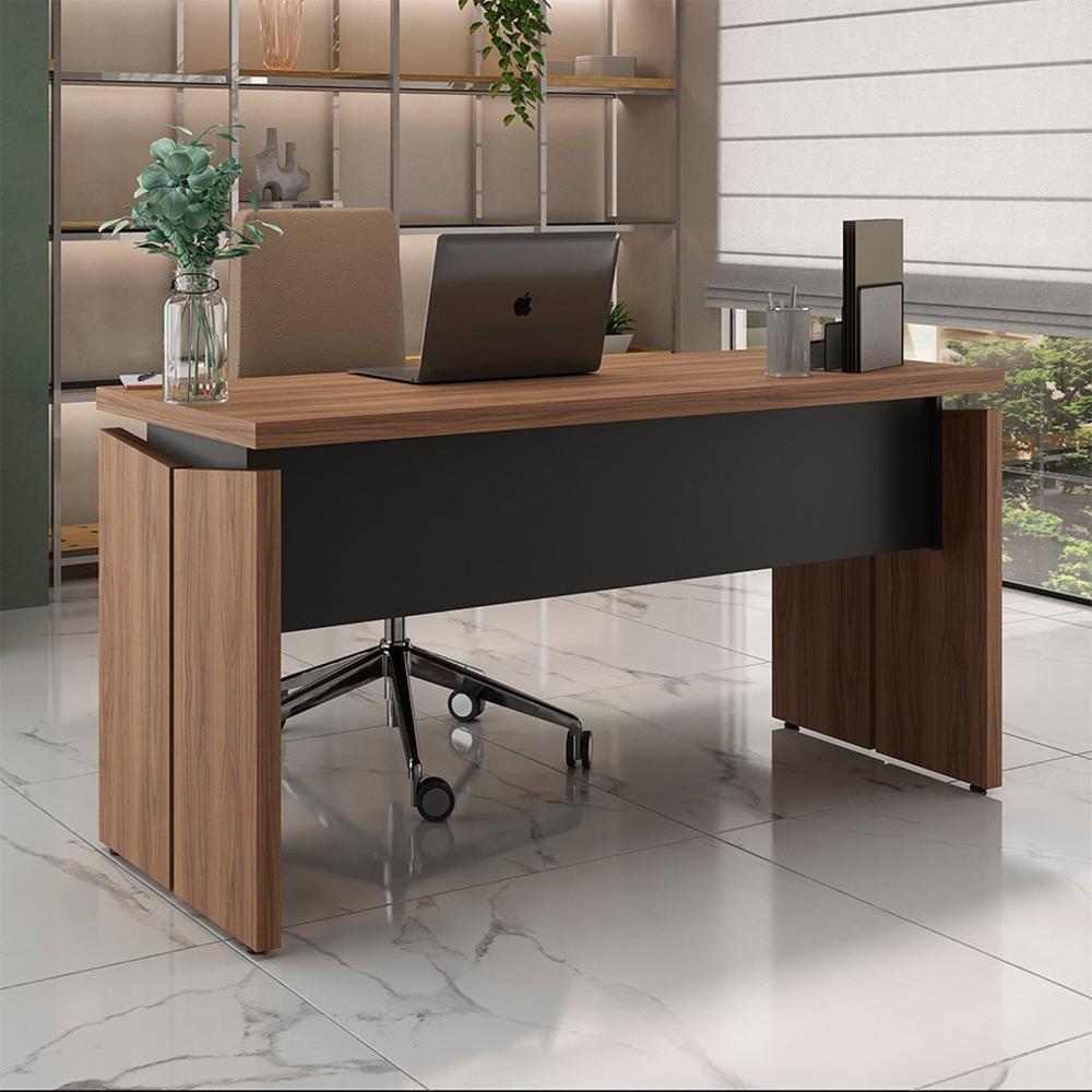 ESCRITORIO EJECUTIVO ALESSE CEDRO Y NEGRO 145CM