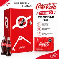 Frigobar Nostalgia 90 Lt Cocca Cola CKRF32CRWC-R Rojo y 6