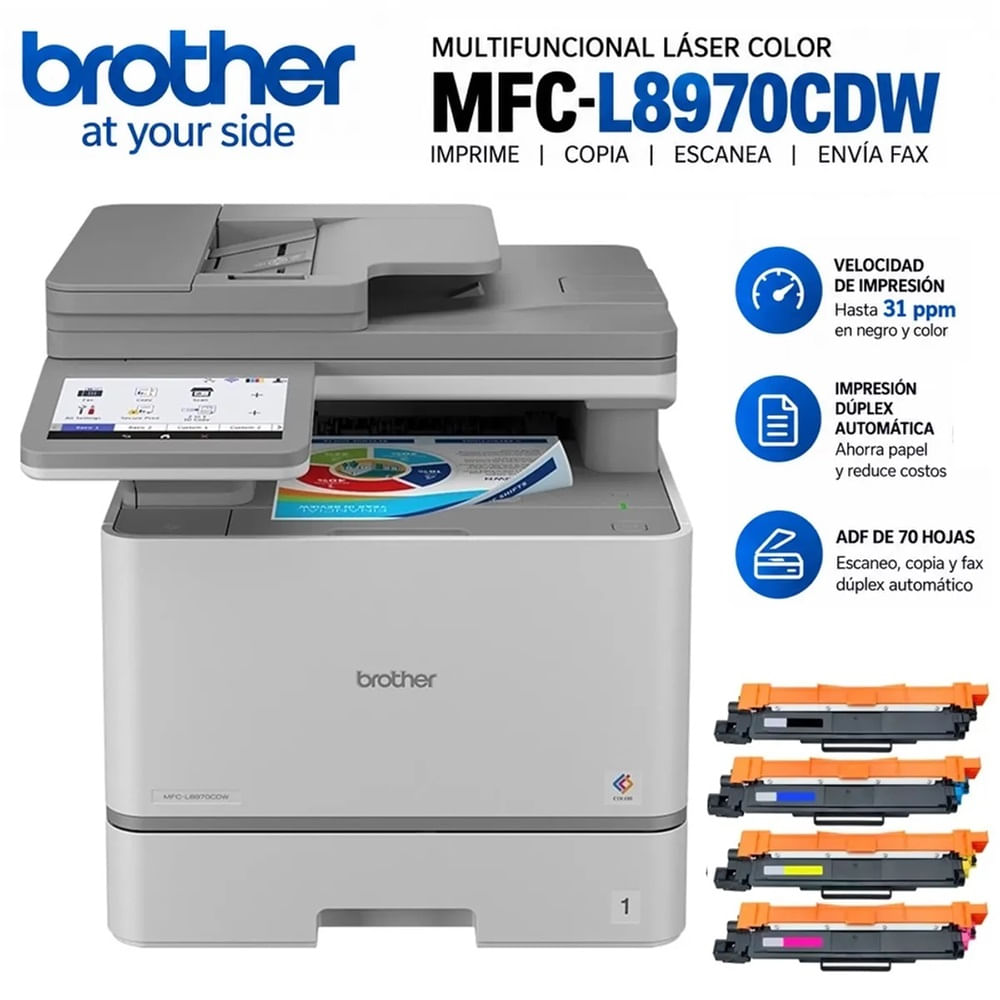 Impresora Láser a Color Brother MFC-L8970CDW Multifuncional