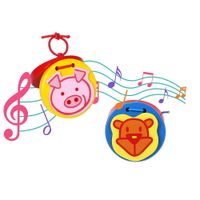 Par de Castañuelas de Animalitos Juguete Musical Perrito Marron y Cerdito