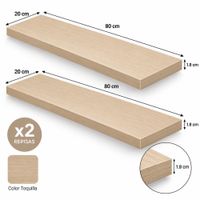 Pack de 2 repisas 80x20 Toquilla de melamine