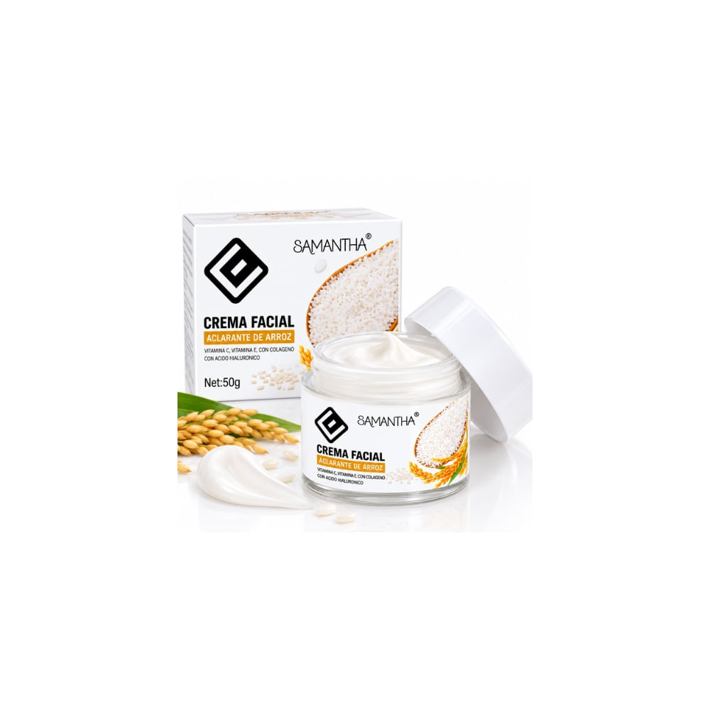 Crema Facial Aclarante de Arroz Samantha