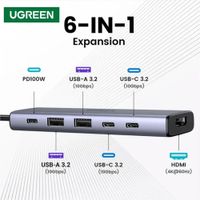 UGREEN CM511 35999 Adaptador HUB USB-C 6 en 1 a HDMI USB-A USB-C