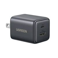 Cargador de Pared UGREEN 20W GaN Dual USB-C y USB-A PD QC 3.0 Clavija Plegable 55533