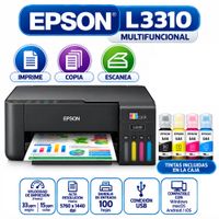 Impresora Epson Multifuncional EcoTank L3310 Color USB