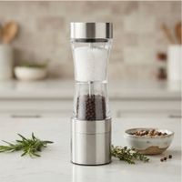 Molinillo de Pimienta de Acero Inoxidable con Recipiente de Acrílico
