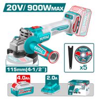 AMOLADORA 20V BRUSHLESS 3000-9000RPM 115MM M14 900W 1X4.0AH DISCO X5 INDUSTRIAL