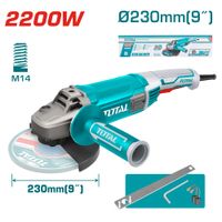 AMOLADORA ANGULAR 09 PULG. 230mm 2200W M14 6600RPM INDUSTRIAL
