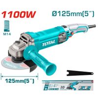 AMOLADORA ANGULAR 05 PULG 125mm 1100W M14 12000RPM MANGO LARGO INDUSTRIAL