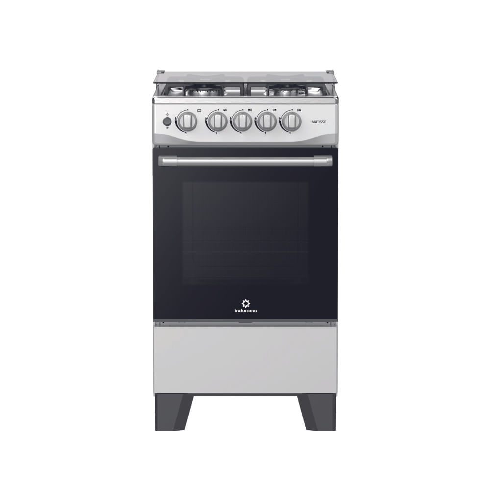 Cocina Indurama Matisse 20 pulgadas a Gas 4 Hornillas  Acabado Croma