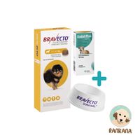 PACK Antipulgas Bravecto para Perros de 2 a 4.5 Kg más 1 Tableta de Endal Plus más 1 Plato Bravecto
