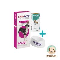 PACK Antipulgas Bravecto para Perros de 40 a 56 Kg más 6 Tabletas de Endal Plus más 1 Plato Bravecto