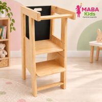 Torre de Aprendizaje Evolutiva 4 en 1 con pizarra reversible Montessori