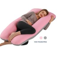 Almohada para Embarazada Multifuncional I RosadoPlata I Diseño U