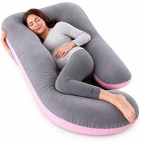 Almohada para Embarazada, Diseño G Multifuncional, Color: Plata/Rosado