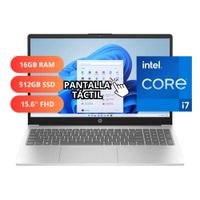 Laptop HP 15.6 táctil Intel Core i7 512GB SSD 16GB RAM Windows 11 Natural Silver
