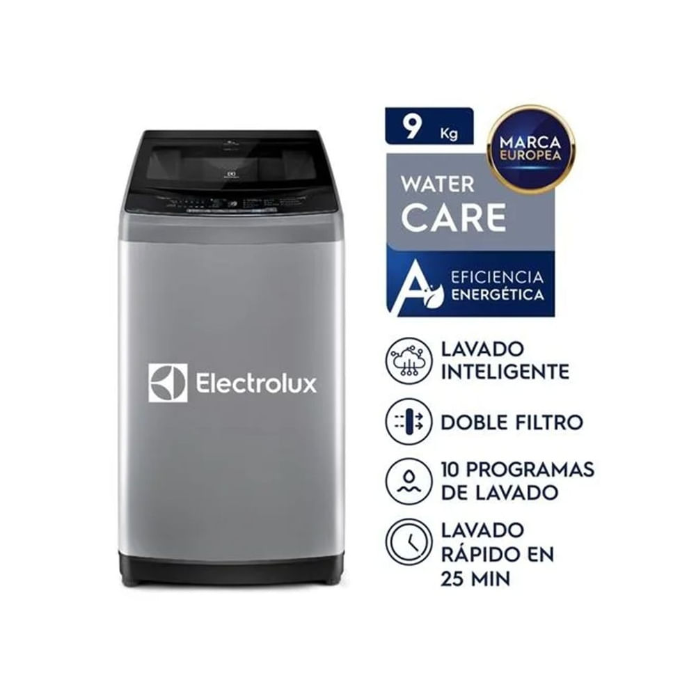 Lavadora Electrolux Carga Superior 9kg Premium Care Gris EWIW09F2USVG