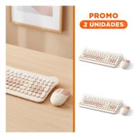 Pack2 Set Inalambrico para Computadora con Teclado Completo y Mouse Salmon