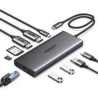 Hub USB-C 10 en 1 HDMI 4K, RJ45 Gigabit, USB 3.0, SD/TF y PD 100W - UGREEN CM693