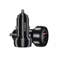 Cargador para auto con 1 puerto USB-C y 1 puerto USB-A de 60W con retroiluminación -TC0014-BK