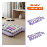 Pack2 Dispositivo Inalambrico de Teclado y Mouse para Espacios de Trabajo Morado
