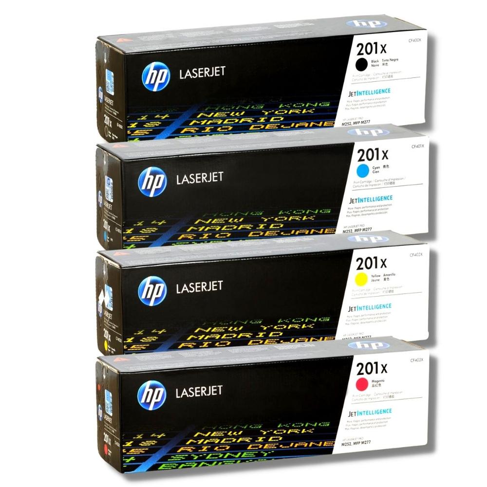 Toner HP 201X Cyan Magenta Amarillo Negro Pack de 4