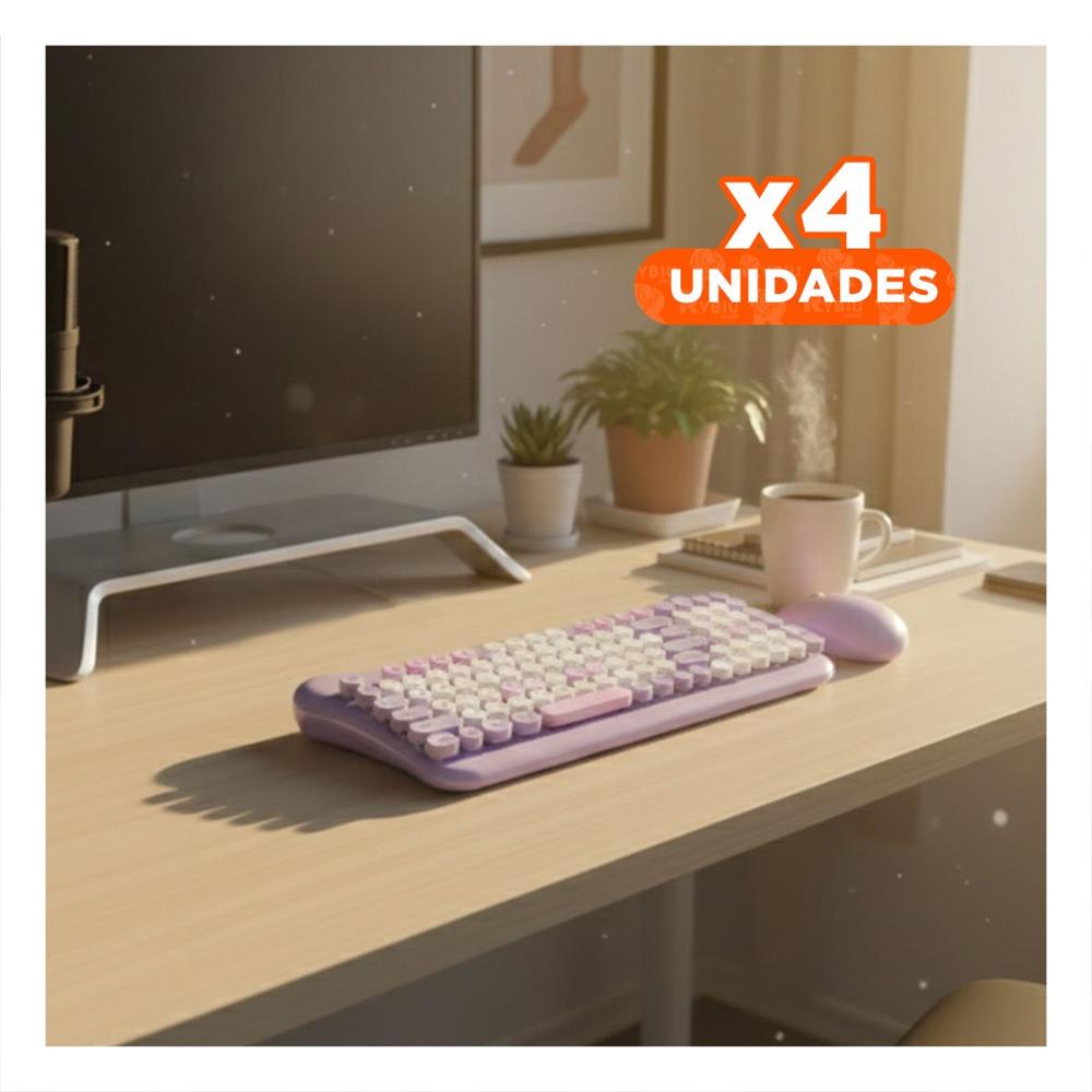 Pack4 Dispositivo de Escritura con Teclado y Mouse para Uso Diario Morado