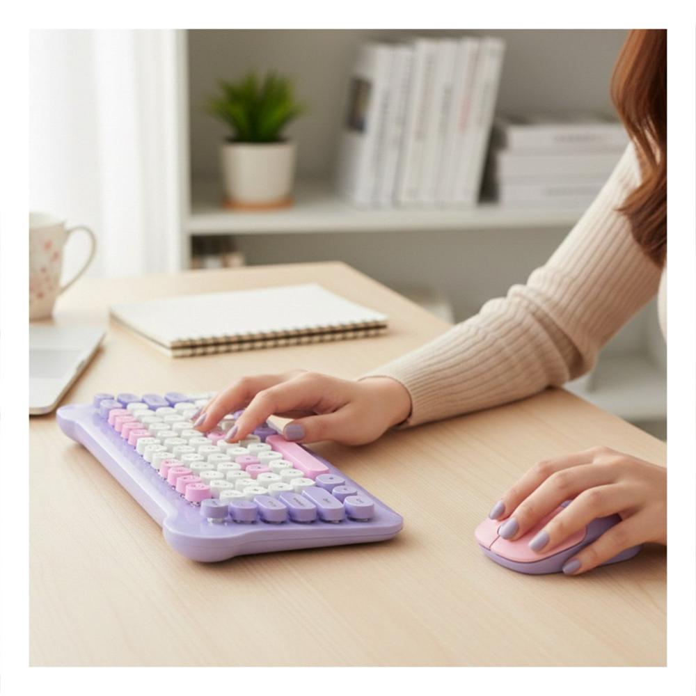 Paquete de Accesorios con Teclado y Mouse para Ambientes Productivos Morado YSticky