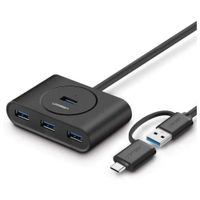 Adaptador Hub USB 3.0 de 4 Puertos USB-A con Adaptador USB-C OTG - UGREEN CR113 40850