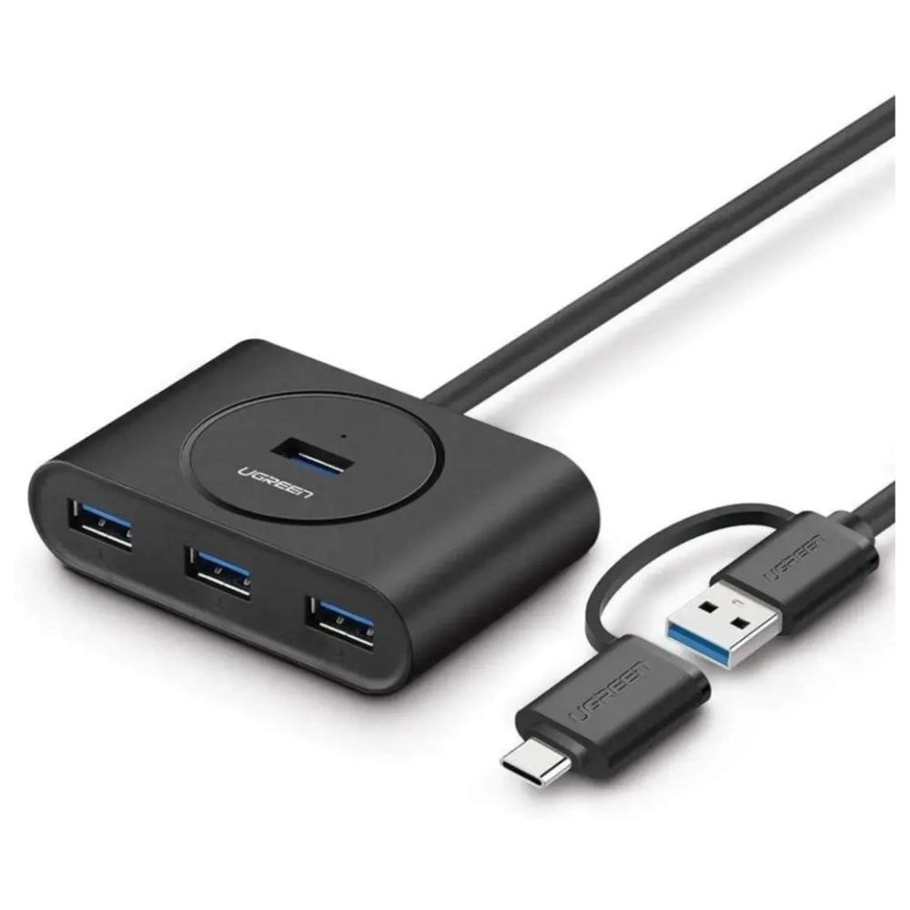 Adaptador Hub USB 3.0 de 4 Puertos USB-A con Adaptador USB-C OTG - UGREEN CR113 40850