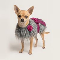ABRIGO PELO LARGO MASCOTA PERRO GATO COLOR GRIS TALLA M