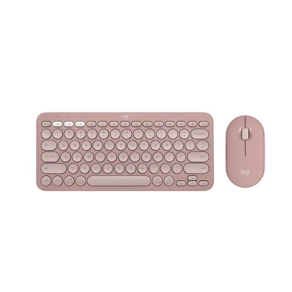 Combo Logitech Teclado K380s y Mouse Pebble 2 Keys Bt Rosado