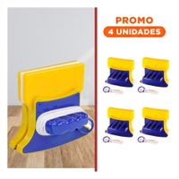 Pack4 Soporte Vidrios Magnetico Cuadrado Azul Amarillo para Casa YRegalo Sticker