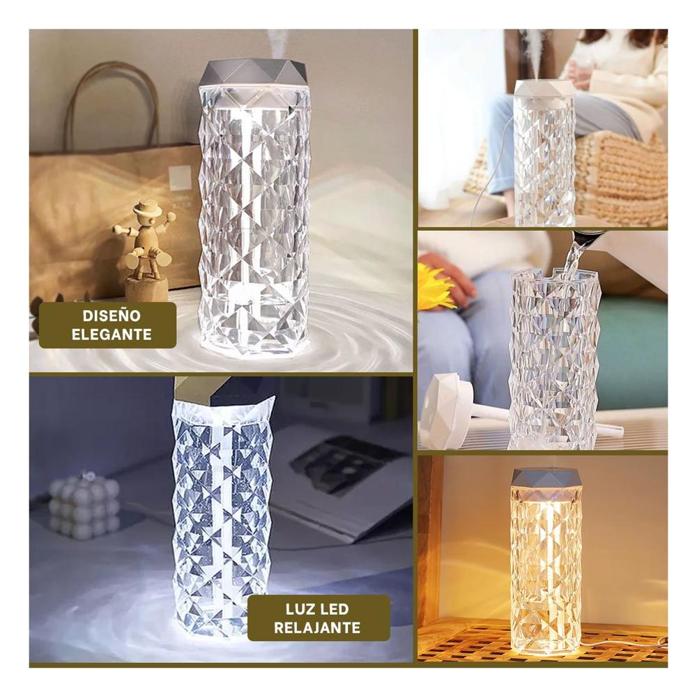 Difusor Humidificador Inteligente 1L Cristal con Lampara Led de Mesa Elegante