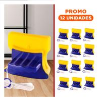 Pack12 Solvente Vidrios Magnetico Cuadrado Azul Amarillo para Casa YRegalo Sticker