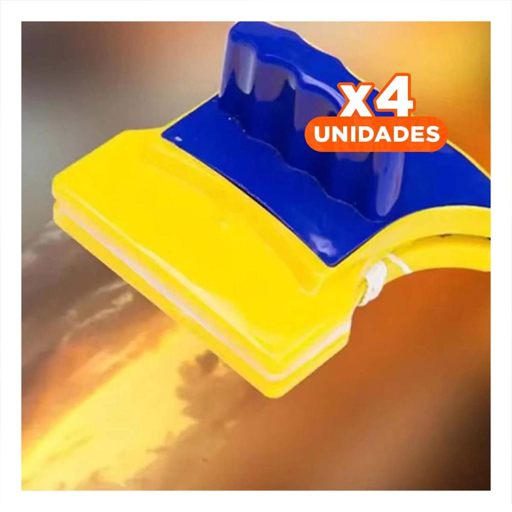 Pack4 Apoyo Vidrios Magnetico Cuadrado Azul Amarillo para Casa