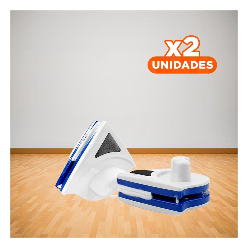 Pack2 Soporte Vidrios Magnetico Triangular Azul Amarillo para Limpieza Ventanas YPapel Regalo