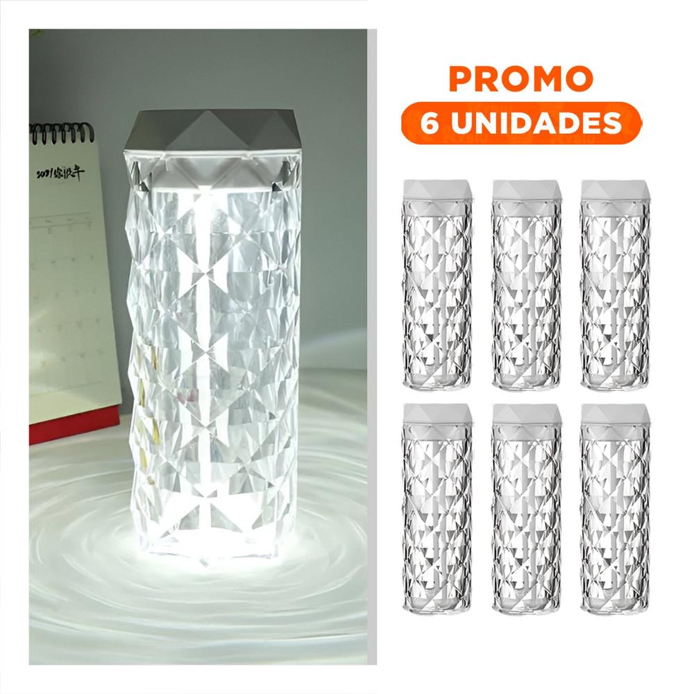 Pack6 Aparato Ambiental Humidificador Inteligente 1L Cristal Luz Led Hogar
