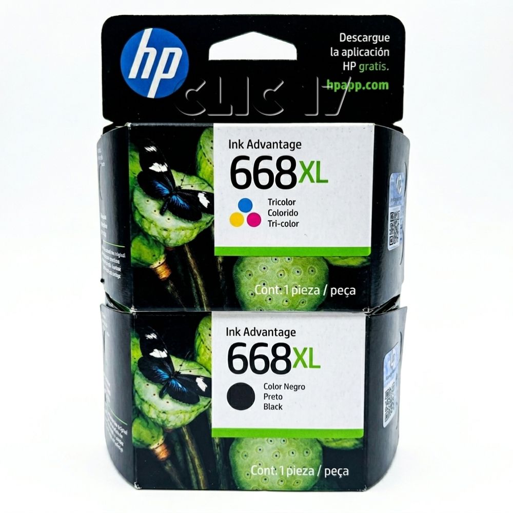 Tinta HP 668XL Tricolor Y Negro Original Pack 2 colores