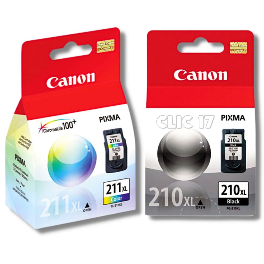 Pack Tinta Canon 210XL, 211XL Negro, Tricolor Original