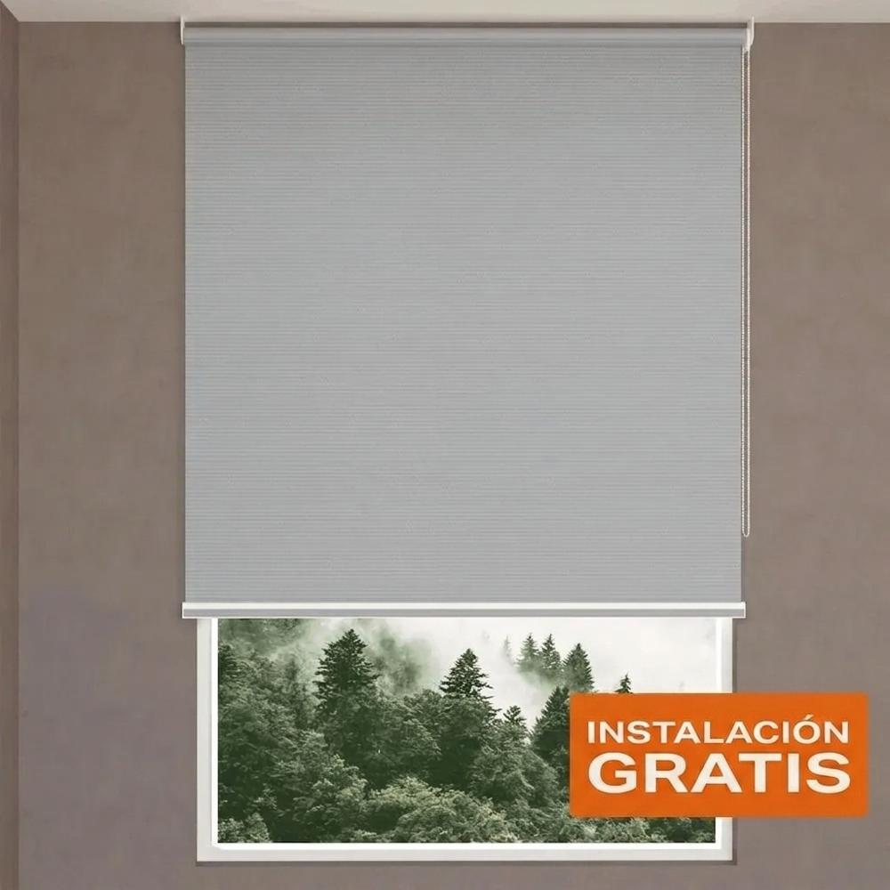 Cortina Roller Blackout Fiber Gris 190 x  190 cm - Incluye instalación
