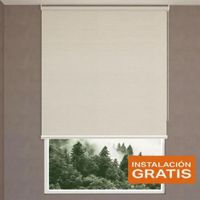 Cortina Roller Blackout Fiber Crema 60 x 150 cm - Incluye instalación