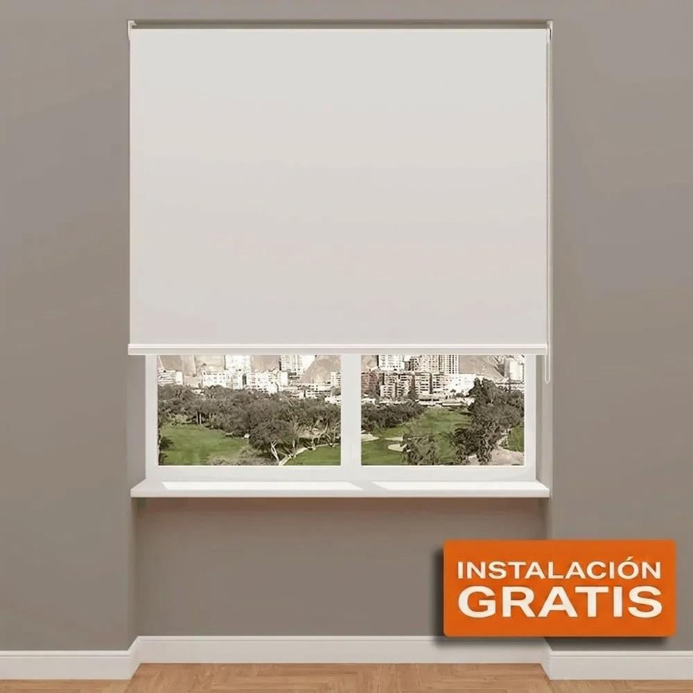 Cortina Roller Blackout Premium Blanco 120 x  250 cm - Incluye instalación