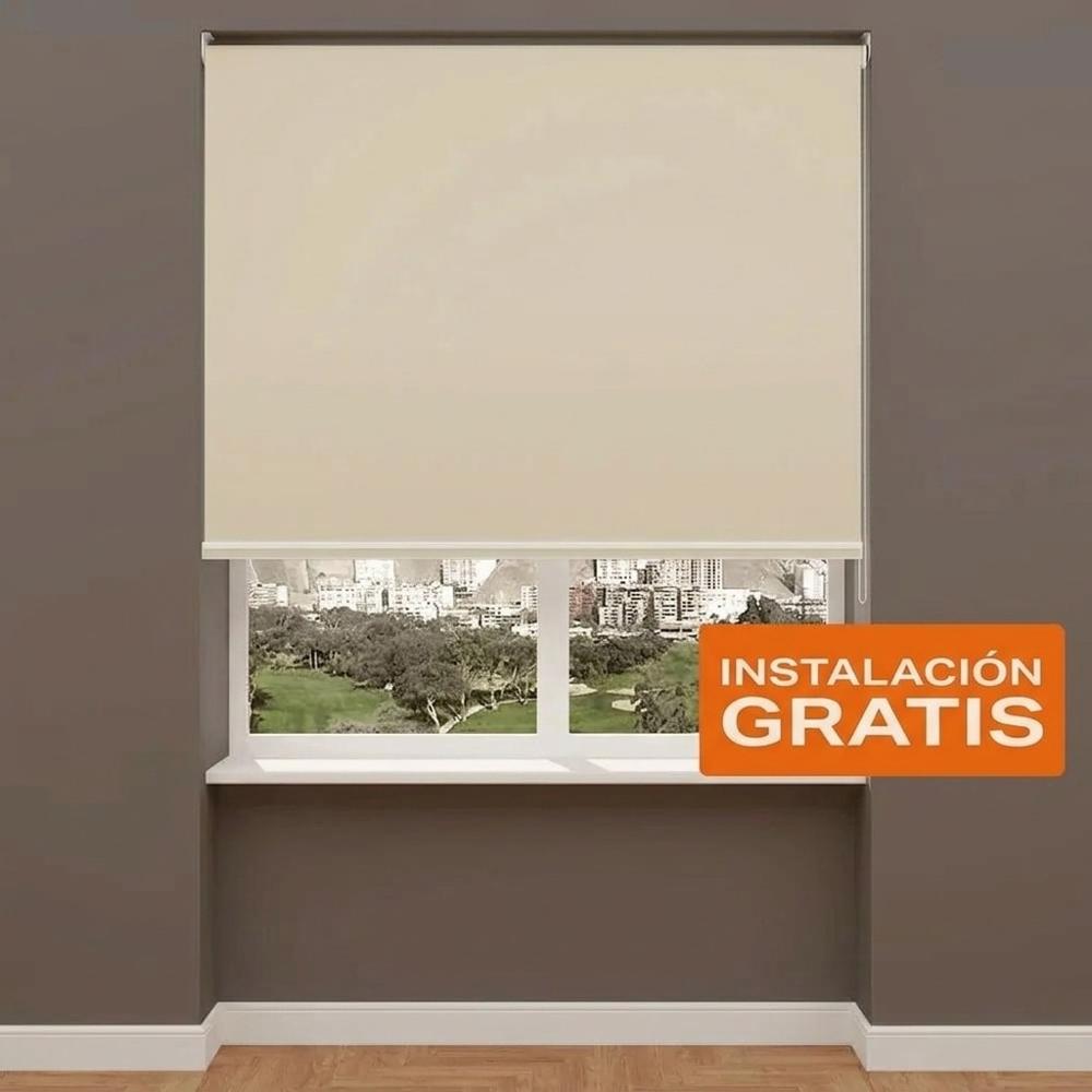 Cortina Roller Blackout Premium Beige 170 x  120 cm - Incluye instalación