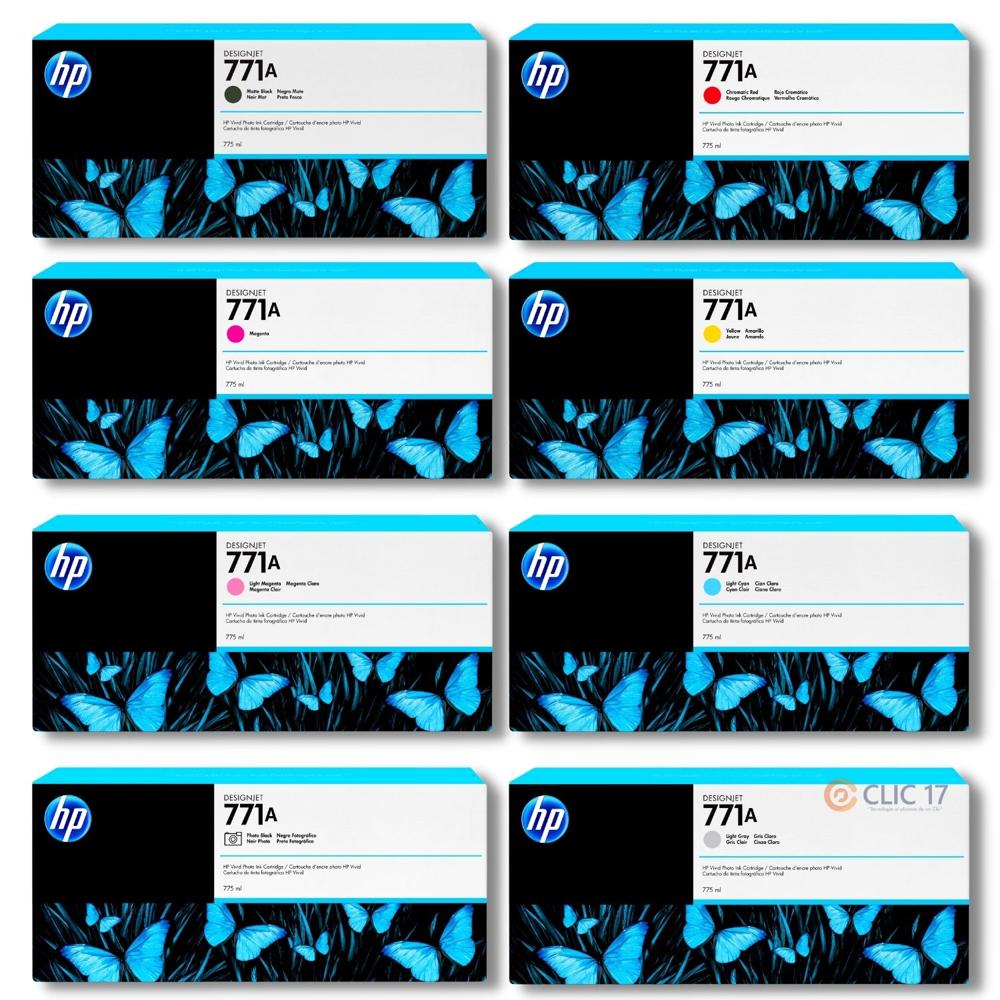 Pack Tinta HP 771A original pack de 8 colores