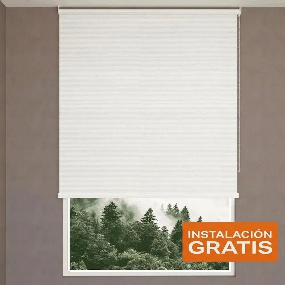 Cortina Roller Blackout Fiber Blanco 170 x  190 cm - Incluye instalación