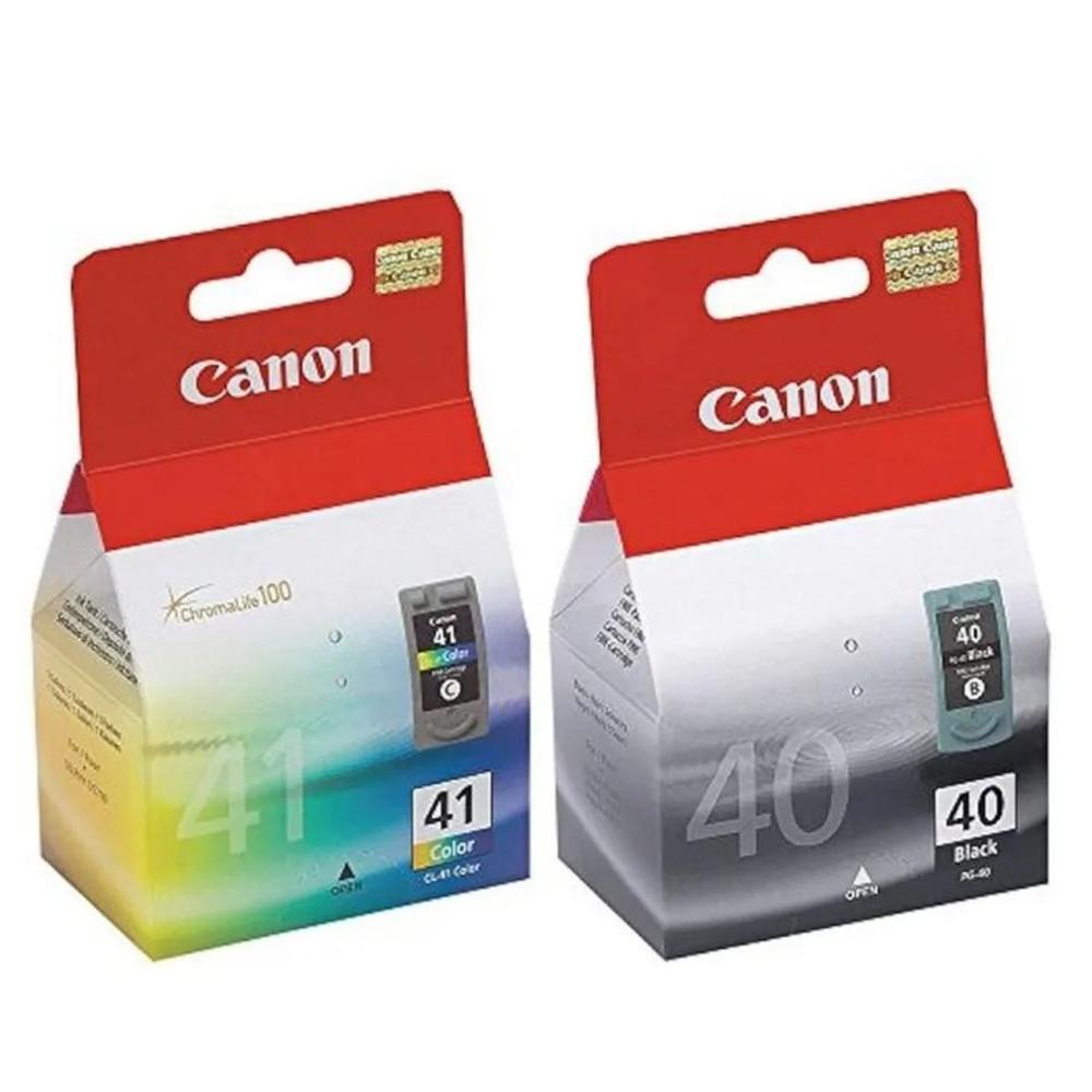 Pack Tinta Canon PG-40, CL-41 Negro, Tricolor Original
