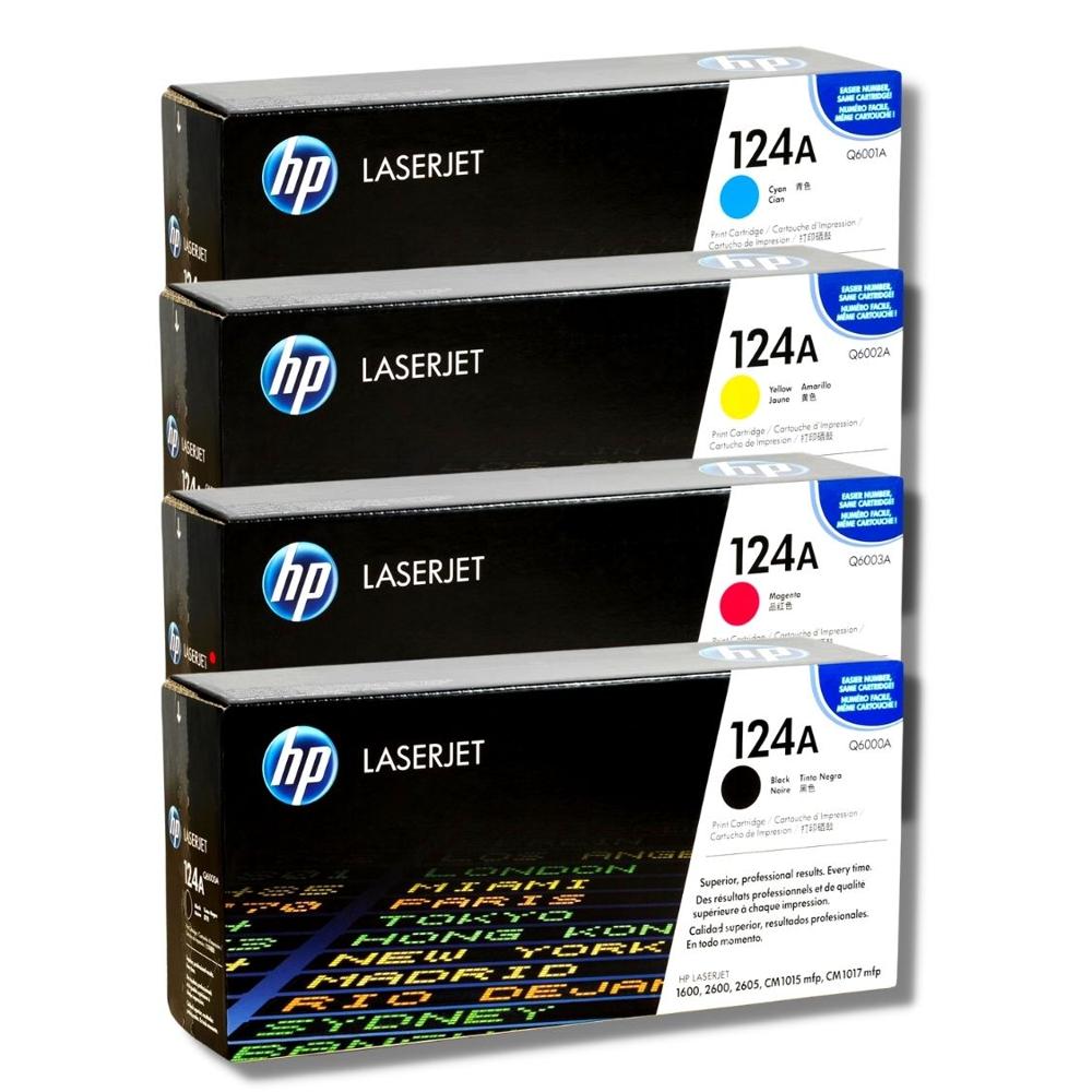 Toner HP 124A Cyan Magenta Amarillo Negro Pack de 4