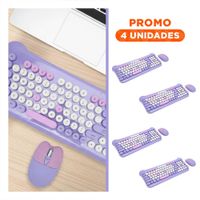 Pack4 Tecnologia de Teclado y Mouse para Escritorios Funcionales Morado YRegalo Sticker